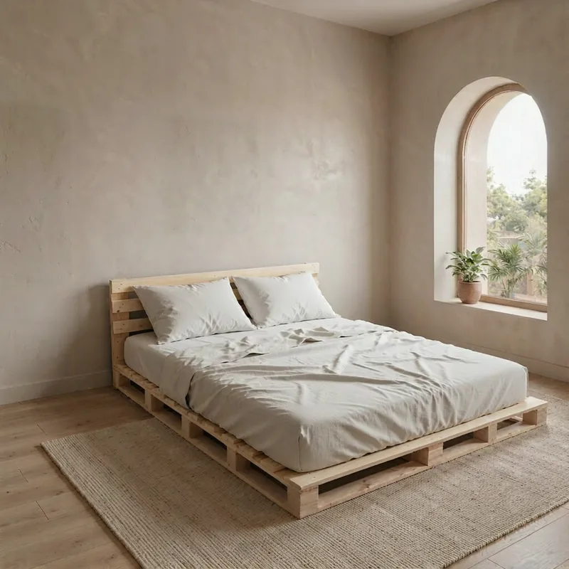 Queen Size Wooden Pallet Bed — Queen · 60 × 78 in